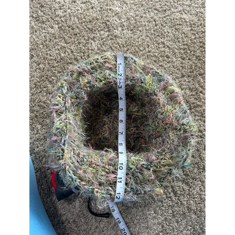 Multicolor‎ Fuzzy Eyelash Yarn Bucket Hat Shaggy Boho Eclectic Y2K Festival
